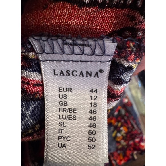 LASCANA Paisley Print Smocked Mock Neck Long Sleeve Blouse Women 12 - Picture 6 of 10